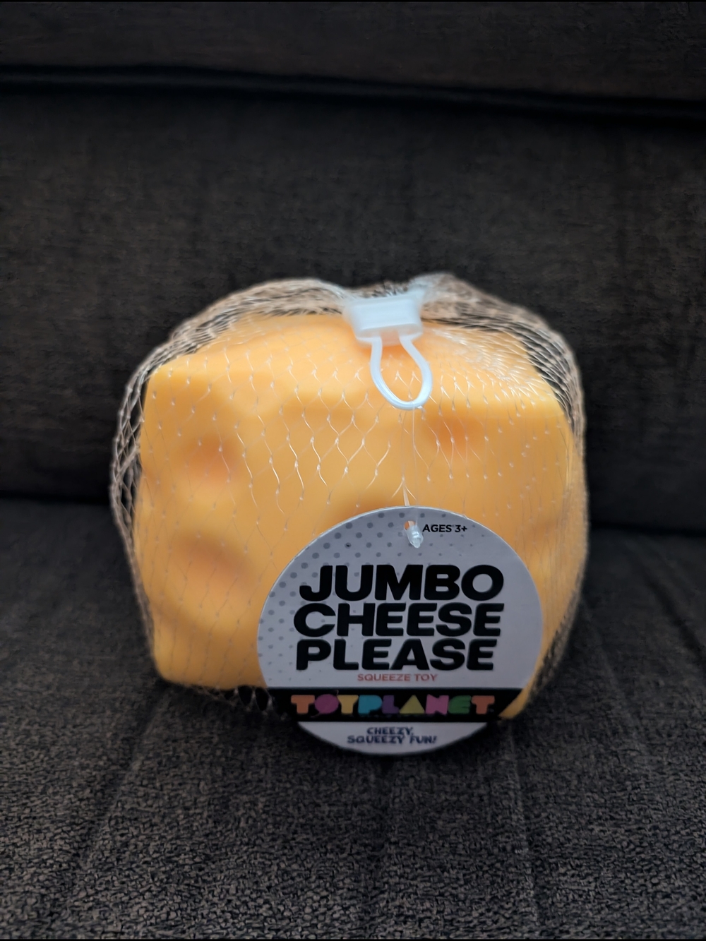 Jumbo Cheese Please Squeeze Toy - Yellow